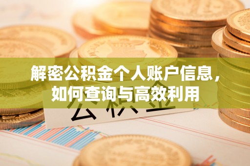 射阳解密公积金个人账户信息，如何查询与高效利用