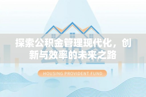 射阳探索公积金管理现代化，创新与效率的未来之路