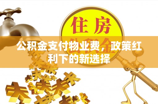 射阳公积金支付物业费，政策红利下的新选择