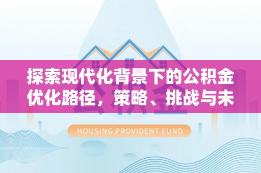 射阳探索现代化背景下的公积金优化路径，策略、挑战与未来展望