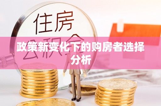 射阳政策新变化下的购房者选择分析