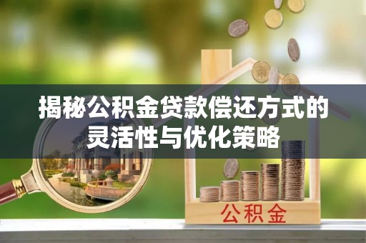 射阳揭秘公积金贷款偿还方式的灵活性与优化策略