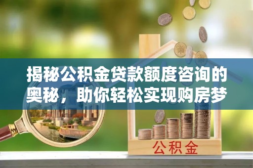 射阳揭秘公积金贷款额度咨询的奥秘，助你轻松实现购房梦想