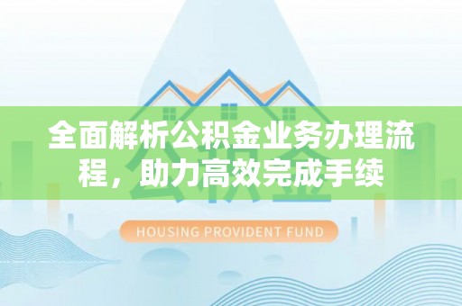 射阳全面解析公积金业务办理流程，助力高效完成手续
