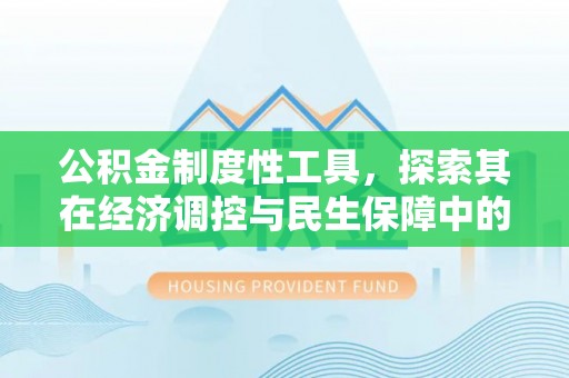 射阳公积金制度性工具，探索其在经济调控与民生保障中的重要作用