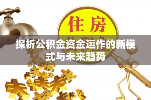 射阳探析公积金资金运作的新模式与未来趋势